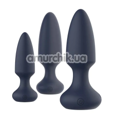 Набор из 3 анальных пробок с вибрацией Startroopers Mars, синий - Фото №1