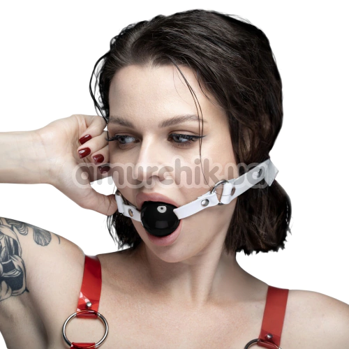 Кляп Feral Feelings Silicon Ball Gag, чорно-білий