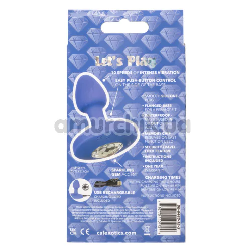 Анальная пробка с вибрацией Cheeky Gems Small Rechargeable Vibrating Probe, фиолетовая