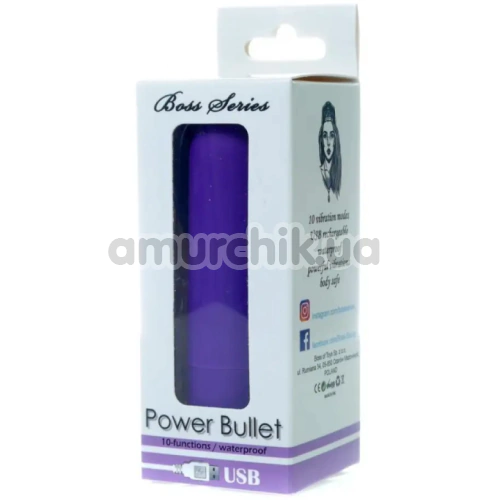 Кліторальний вібратор Boss Series Power Bullet, фіолетовий