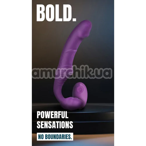 Безремневой страпон с вибрацией Bold Storm Remote Controlled Strapless Vibrator, фиолетовый