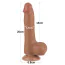 Фаллоимитатор Sliding-Skin Dual Layer Dong 8 с мошонкой, светло-коричневый - Фото №5