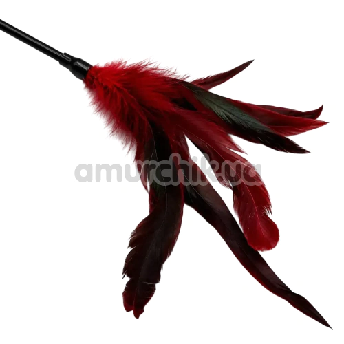 Пір'їнка для пестощів DS Fetish Feather Tickler Long, червоно-чорна