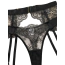 Комплект Star Night Floral Set, чорно-тілесний: бюстгальтер + трусики-стрінги + пояс для панчіх + гартери - Фото №15