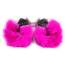 Наручники с розовым мехом Love Hand Cuffs, серебряные - Фото №2