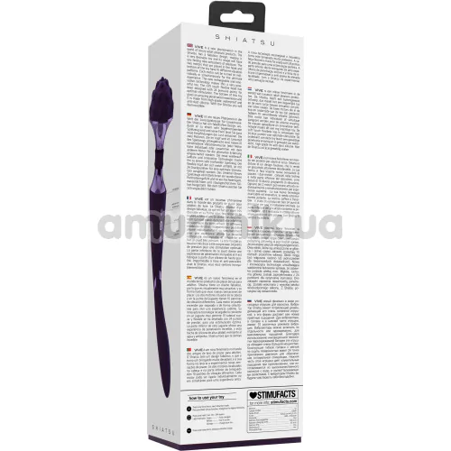 Универсальный вибромассажер Vive Shiatsu Double Bendable Massager Wand, фиолетовый