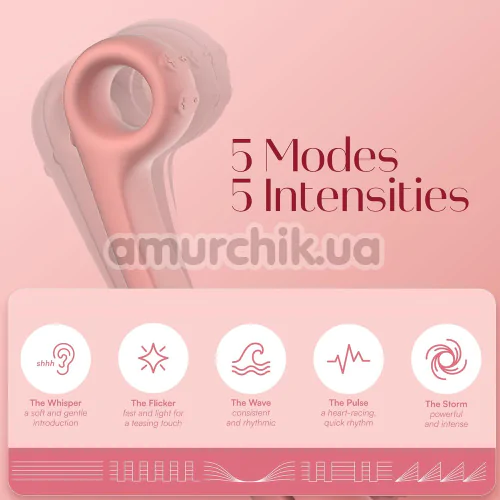 Вибратор для клитора и точки G Snail Vibe Curve, персиковый