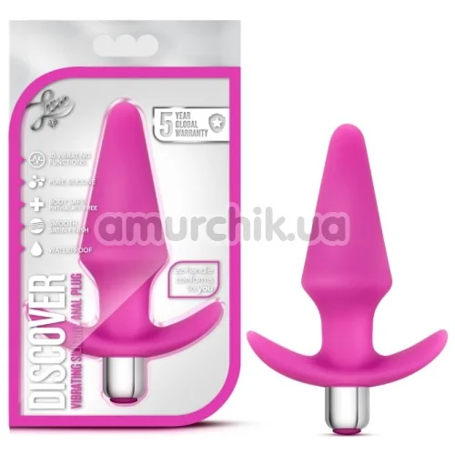 Анальная пробка с вибрацией Discover Vibrating Silicone Anal Plug, розовая