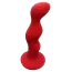 Анальная пробка Loveshop Silicone Super Wavy Plug M, красная - Фото №1