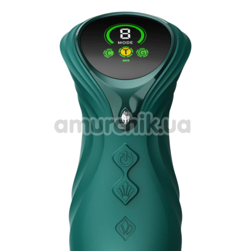 Вібратор з поштовхами і підігрівом Zalo Mose 2 Rabbit Thruster, зелений