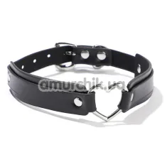 Ошейник DS Fetish Heart Collar, черный - Фото №1