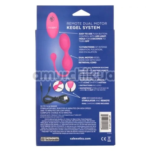 Вагінальні кульки з вібрацією Remote Dual Motor Kegel System, рожеві