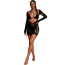 Сукня Star Night Longsleeve Open Front Mini Dress, чорна - Фото №13