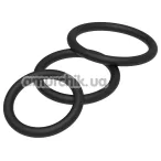 Набір з 3 ерекційних кілець Men's Play Set of 3 Cock Rings B7, чорний - Фото №1