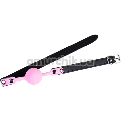 Кляп DS Fetish Silicone Ball Gag, рожево-чорний
