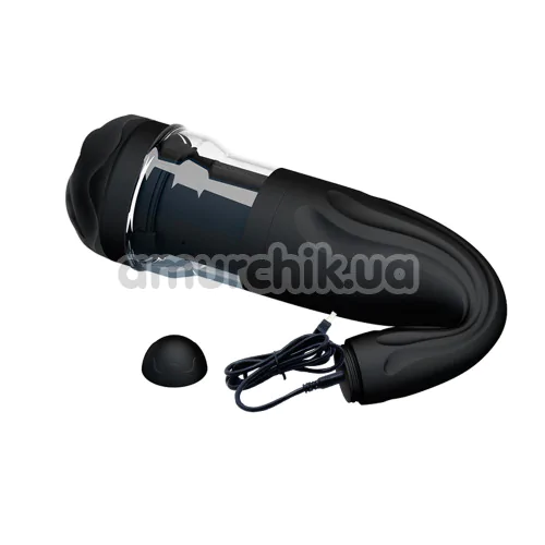 Мастурбатор с ротацией и толчками Pretty Love Breton USB, черный