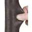 Фалоімітатор Sliding-Skin Dual Layer Dong 9 з мошонкою, коричневий - Фото №13