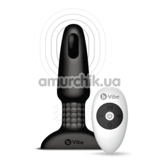 Анальная пробка с вибрацией и ротацией B-Vibe Rimming Plug 2, черная - Фото №1
