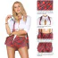 Костюм школьницы Star Night Schoolgirl Costume Set, красно-белый: топ + шорты + галстук - Фото №5