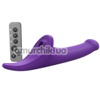 Вібратор з вакуумним стимулятором для страпона Strap-On-Me Multi Orgasm Dildo L, фіолетовий - Фото №1