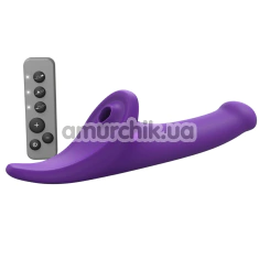 Вибратор с вакуумным стимулятором для страпона Strap-On-Me Multi Orgasm Dildo L, фиолетовый - Фото №1