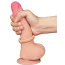 Фаллоимитатор Sliding-Skin Dual Layer Dong 7.5 с изогнутым стволом, телесный - Фото №9