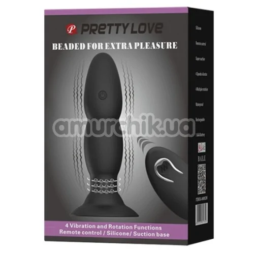Анальная пробка с вибрацией Pretty Love Beaded For Extra Pleasure, черная