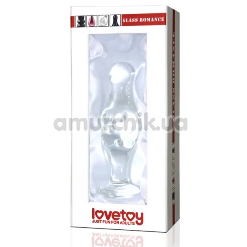 Анальна пробка Lovetoy Glass Romance GS17, прозора