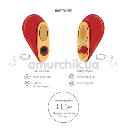 Симулятор орального секса для женщин Xocoon Heartbreaker 2-in-1 Stimulator, красный