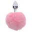 Анальная пробка с розовым хвостиком Taboom Bunnytail Butt Plug, серебряная - Фото №2