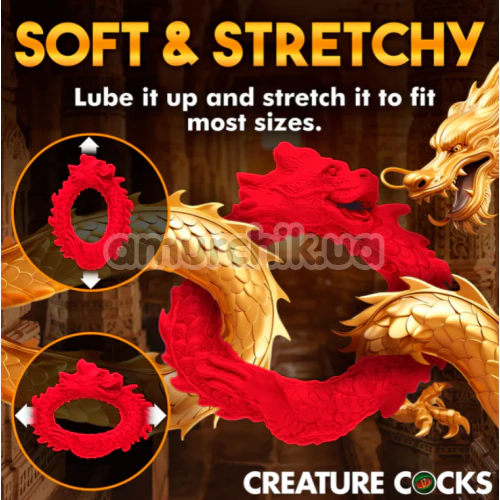 Эрекционное кольцо Creature Cocks Rise Of The Dragon, красное