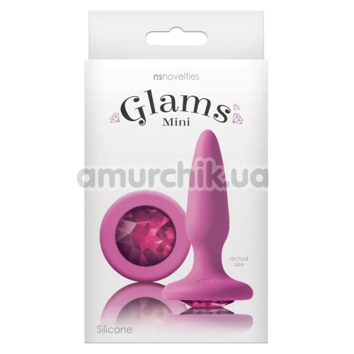 Анальная пробка с кристаллом Glams Mini, розовая