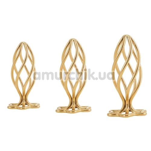 Анальна пробка Lockink Sevanda Hollow Spiral Anal Plug М, золота