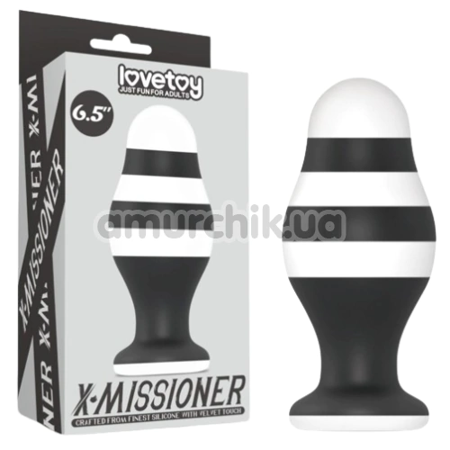 Анальна пробка Love Toy X-Missioner Butt Plug 6.5, чорно-біла