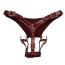 Трусики для вібромасажера Liebe Seele Wine Red Leather Forced Orgasm Wand Massager Harness Belt, бордові - Фото №1