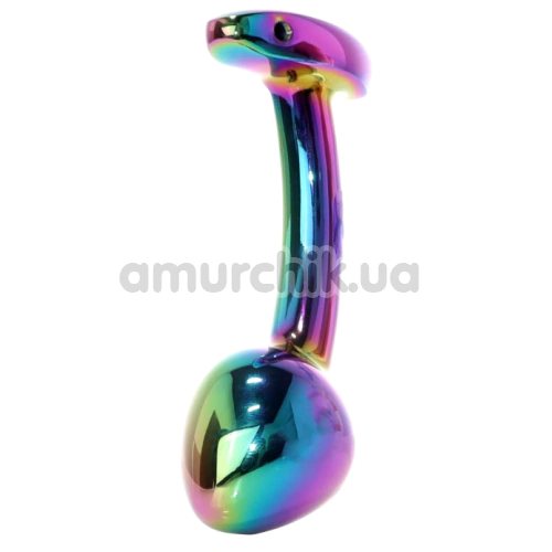 Анальная пробка Exclusivity Jewellery Multicolour Curved Plug S, радужная - Фото №1
