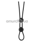 Ерекційне кільце Stay Hard Silicone Double Loop Cock Ring, чорне - Фото №1