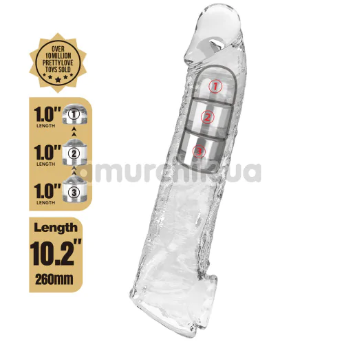 Насадка на пеніс Pretty Love Silas, прозора