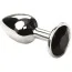 Анальная пробка с черным кристаллом SWAROVSKI Silver Black Diamond Small, серебряная