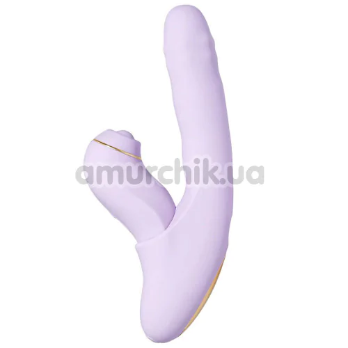 Вибратор с толчками, пульсацией и подогревом Svakom DuoGlow, фиолетовый