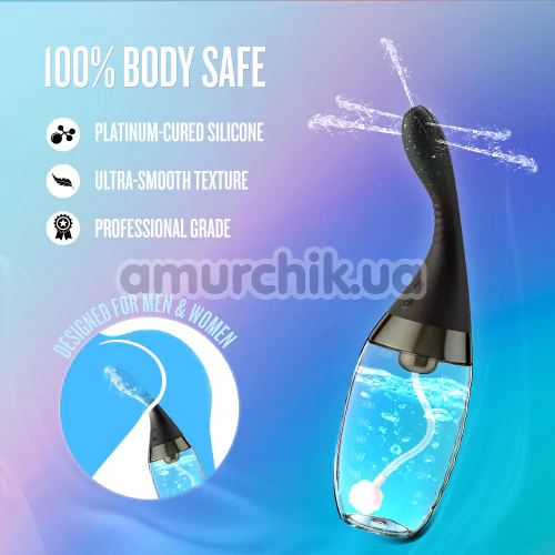 Інтимний душ з вібрацією Anal Adventures Aqua Jet Anal Douche, чорний