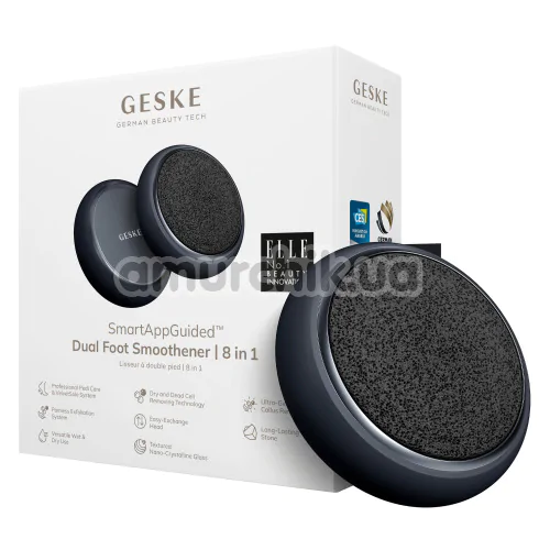 Шлифовальная пилка для стоп Geske Dual Foot Smoothener 8 in 1, черная
