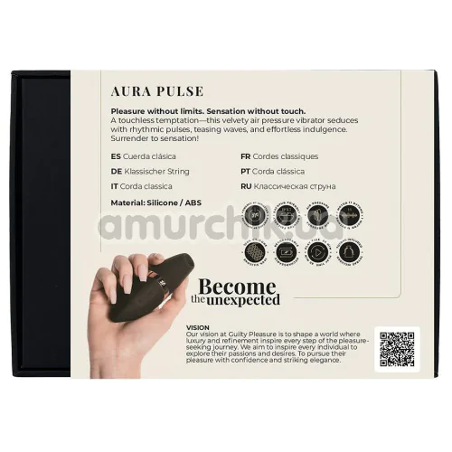 Симулятор орального секса для женщин Guilty Pleasure х Satisfyer Aura Pulse, черный