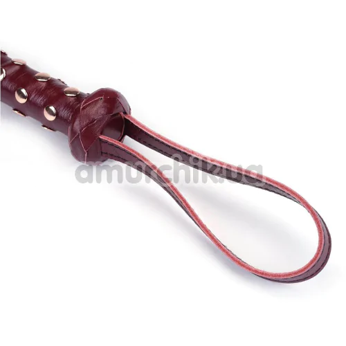 Флоггер Liebe Seele Wine Red Heavy Leather Flogger with Studded Handle, бордовый