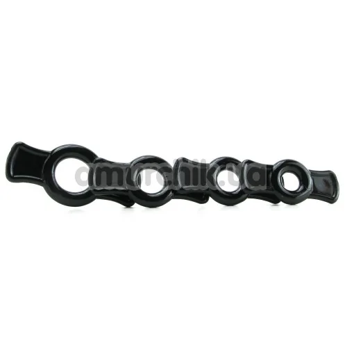 Набір ерекційних кілець TitanMen Cock Ring Set, 4 шт чорний