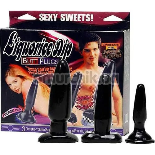 Набор из 3 анальных пробок Liquorice Dip Plugs