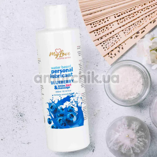 Массажный лубрикант MyLove Aroma Series Personal Lubricant 2in1 Blueberry - черника, 300 мл