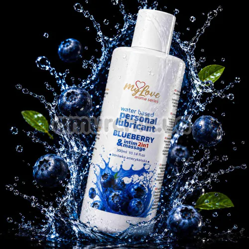 Массажный лубрикант MyLove Aroma Series Personal Lubricant 2in1 Blueberry - черника, 300 мл
