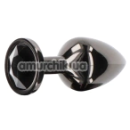 Анальна пробка з чорним кристалом Taboom Butt Plug Diamond Jewel Small, чорна - Фото №1