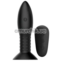 Анальна пробка з вібрацією і ротацією MR Play Super Rower Rotation Beads Anal Plug, чорна - Фото №1